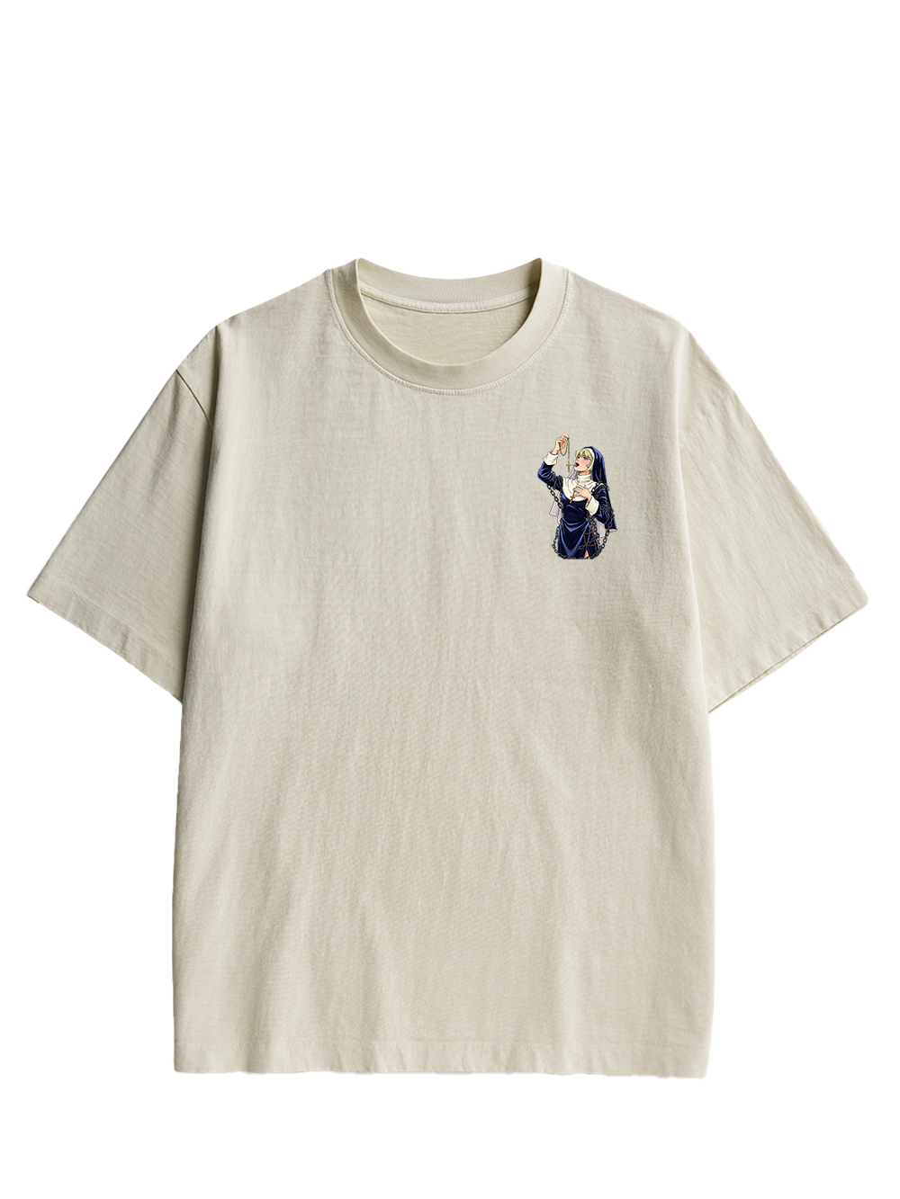 LICKING MANGA NUN DOUBLE SIDED PRINT WASHED TSHIRT