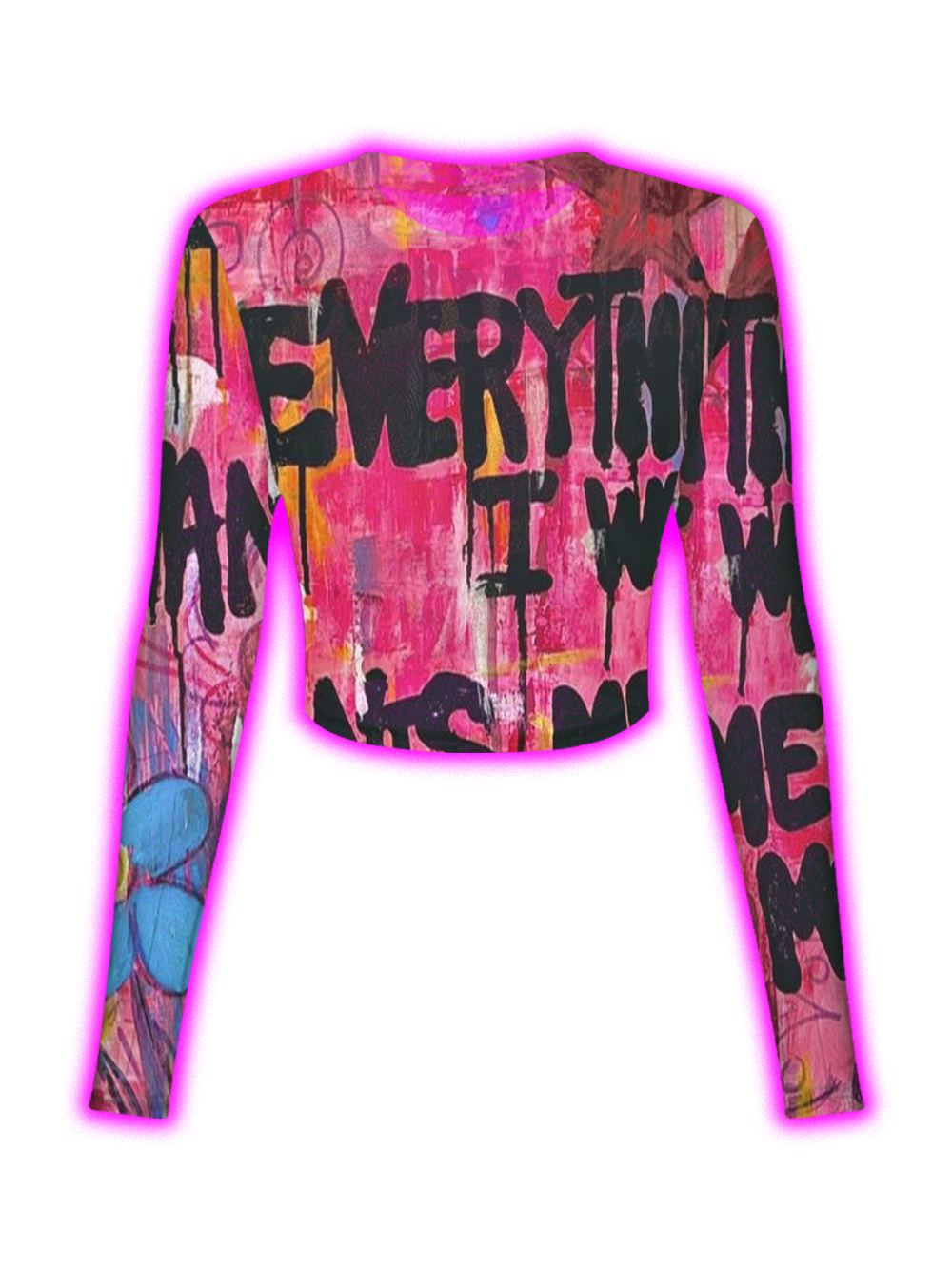 PINK GRAFFITI EVERYTHING I WANT MESH TOP