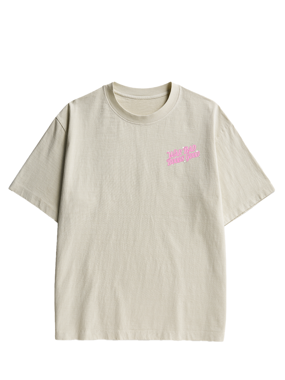 WAR BAD BOOBS GOOD DOUBLE SIDED PRINT WASHED TSHIRT