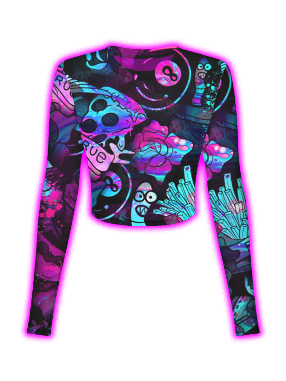 NEON MIDNIGHT SNACKS MESH TOP