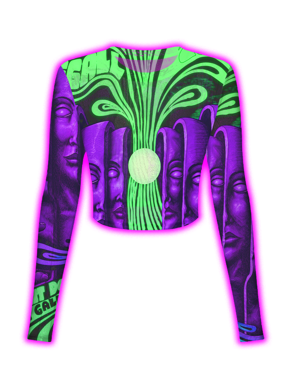 PSYCHEDELIC FACES MESH TOP