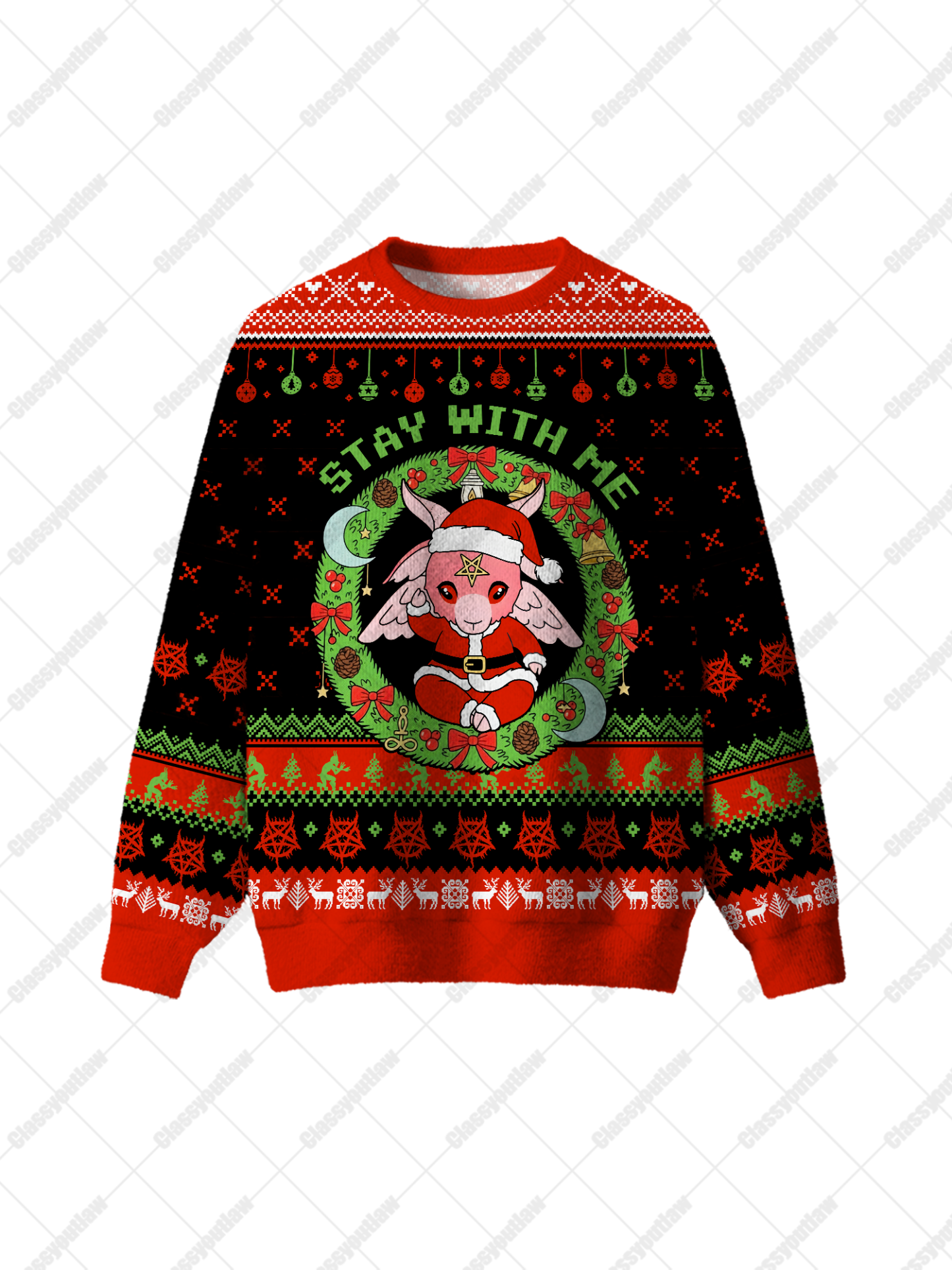 Stay With Me UGLY CHRISTMAS SWEATSHIRT-ClassyOutlaw Sale