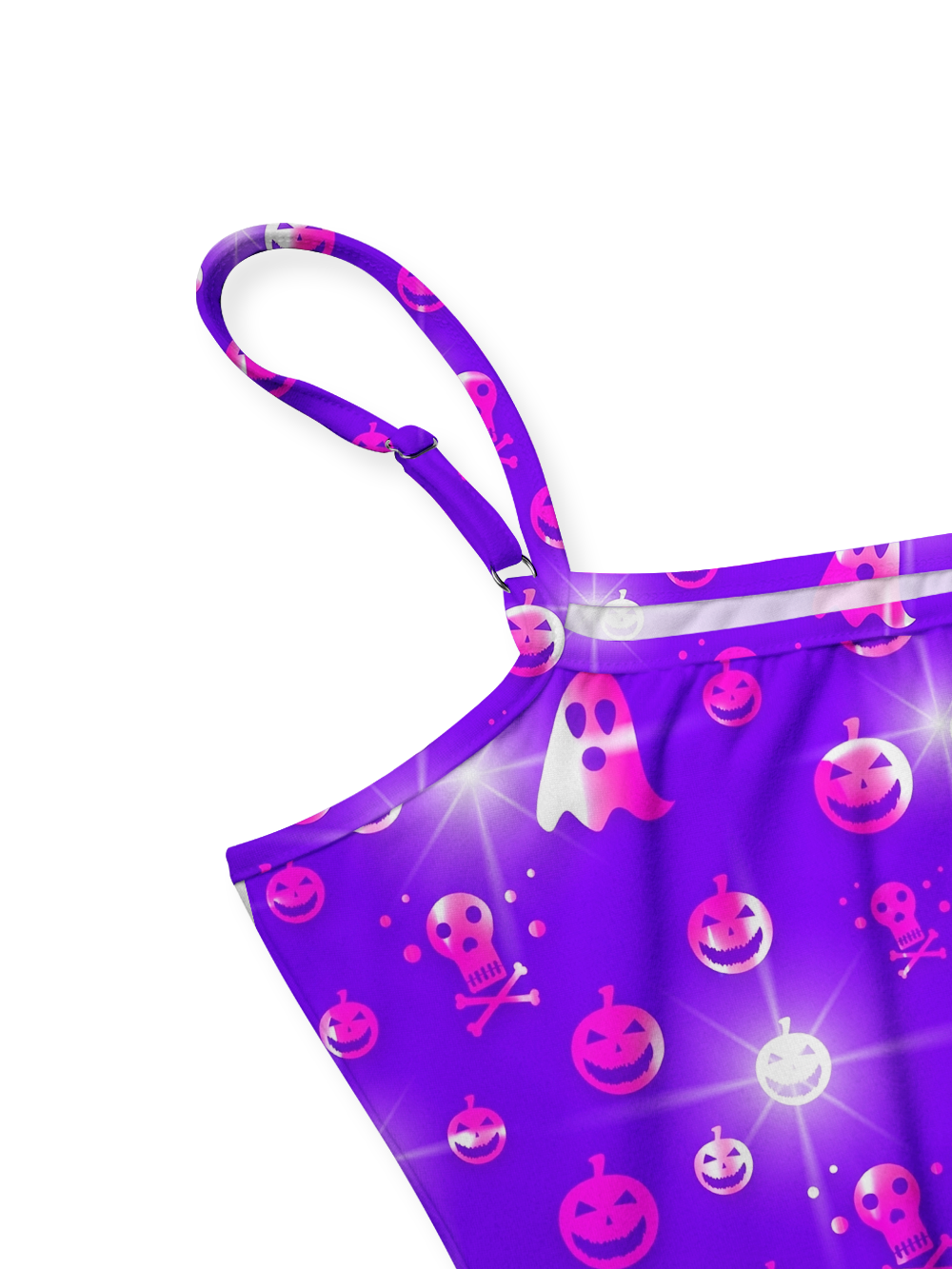PURPLE GHOUL FULL-PRINT SPAGHETTI-STRAP TOP