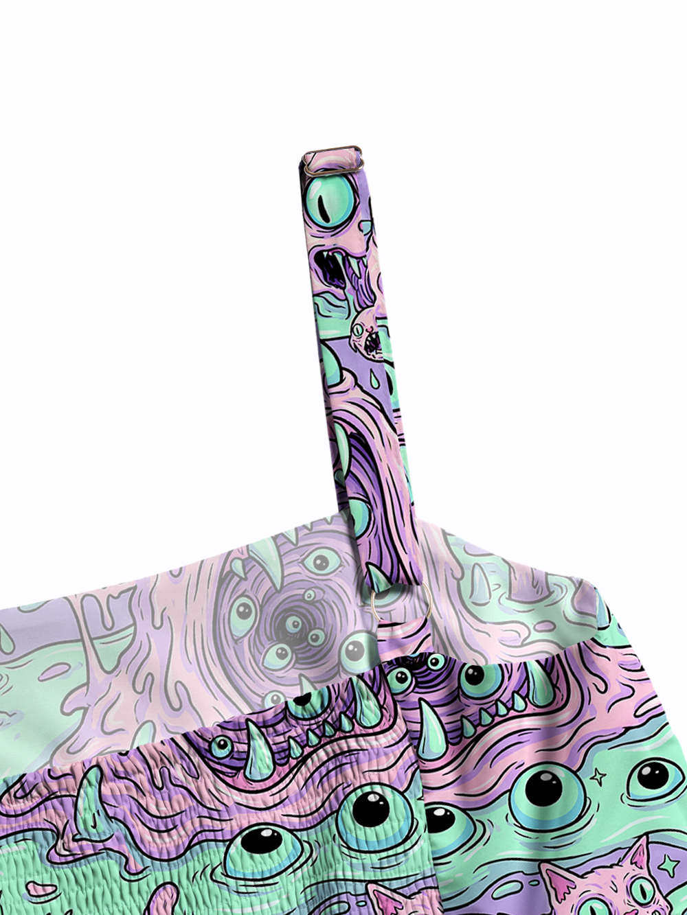 EYEBALL SLIME CAT WIDE STRAPS MAXI DRESS