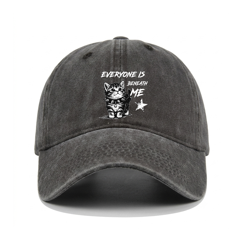EVERYONE IS BENEATH ME WASHED VINTAGE BASEBALL CAP