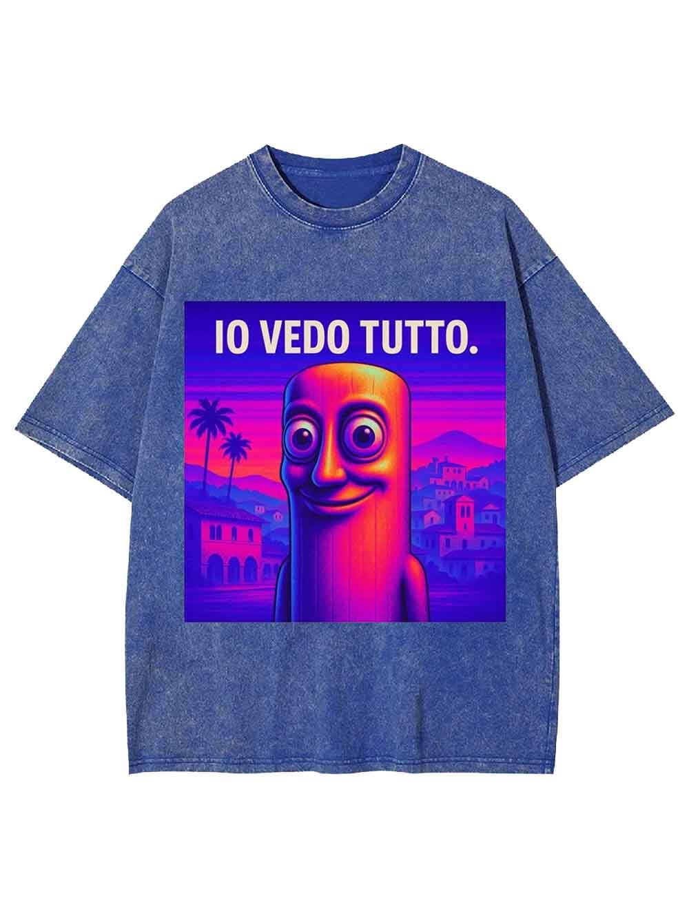 IO VEDO TUTTO WASHED TSHIRT