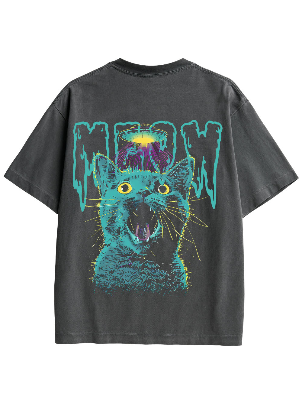 MEOWFO DOUBLE SIDED PRINT WASHED TSHIRT
