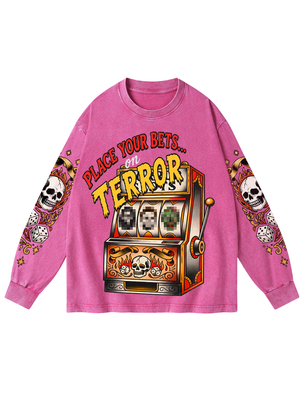 TERROR SLOTS WASHED LONG-SLEEVE GRAPHIC TSHIRT