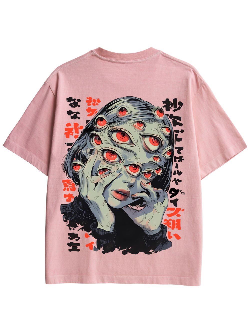 THOUSAND EYES GAZE DOUBLE SIDED PRINT WASHED TSHIRT