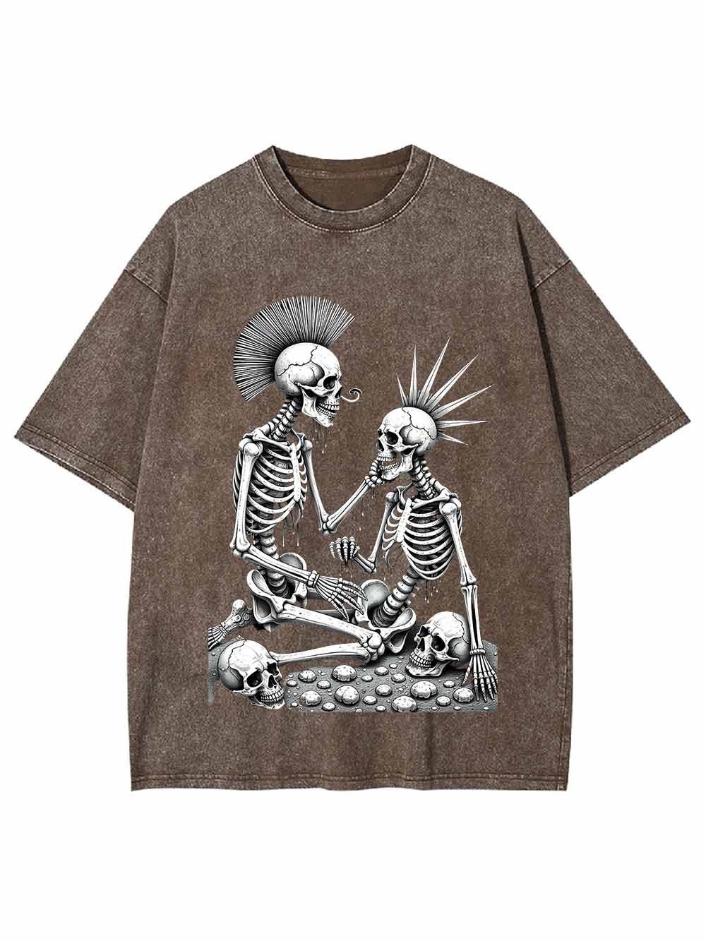 Skeleton Couple Washed Tshirt