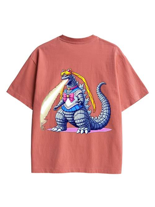 Sailor Godzilla Double Sided Print Washed TShirt-ClassyOutlaw Sale