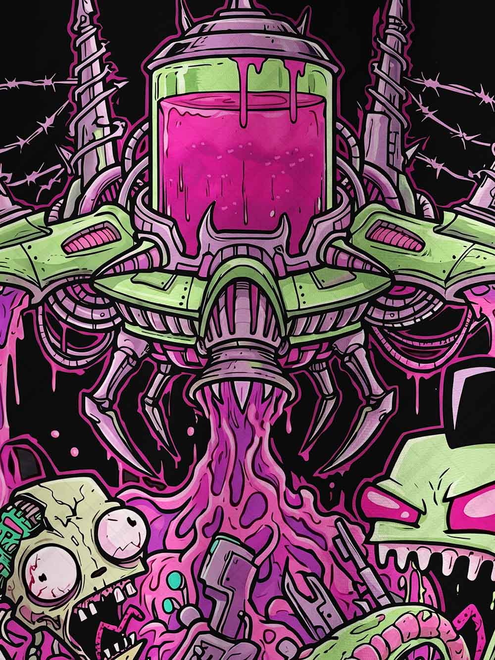 Psychedelic UFO Slime Monster Eco Oversized Graphic Tees