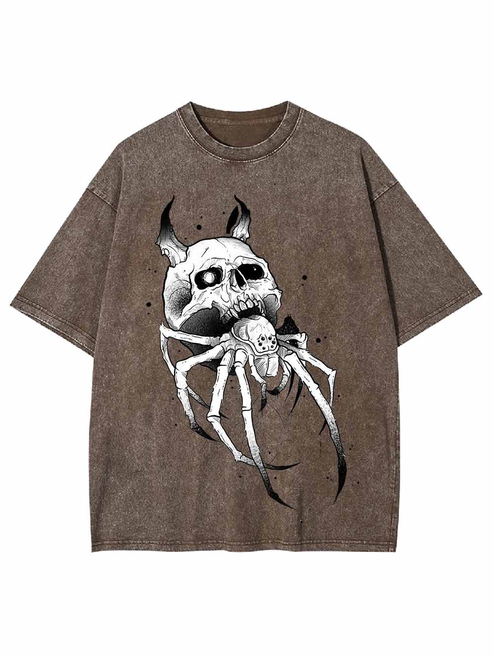 Skull-Spider Hybrid Washed Tshirt
