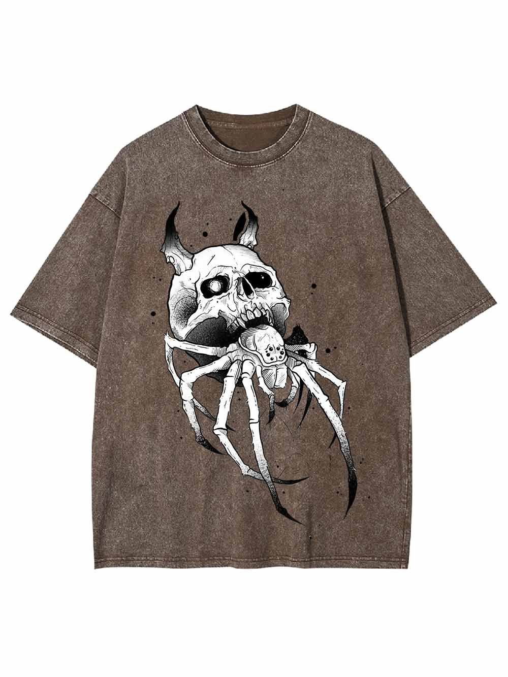 Skull-Spider Hybrid Washed Tshirt