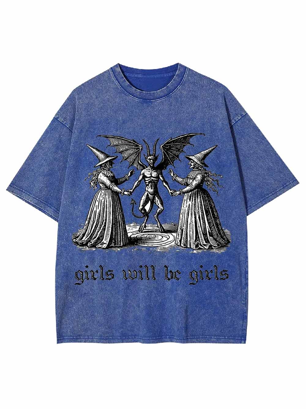 Girls Will Be Girls Washed Tshirt-ClassyOutlaw Sale