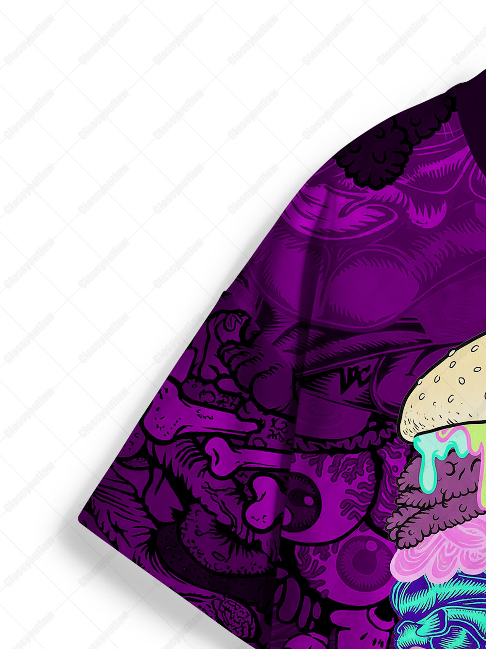 Brain Melt Burger Eco Oversized Graphic Tees