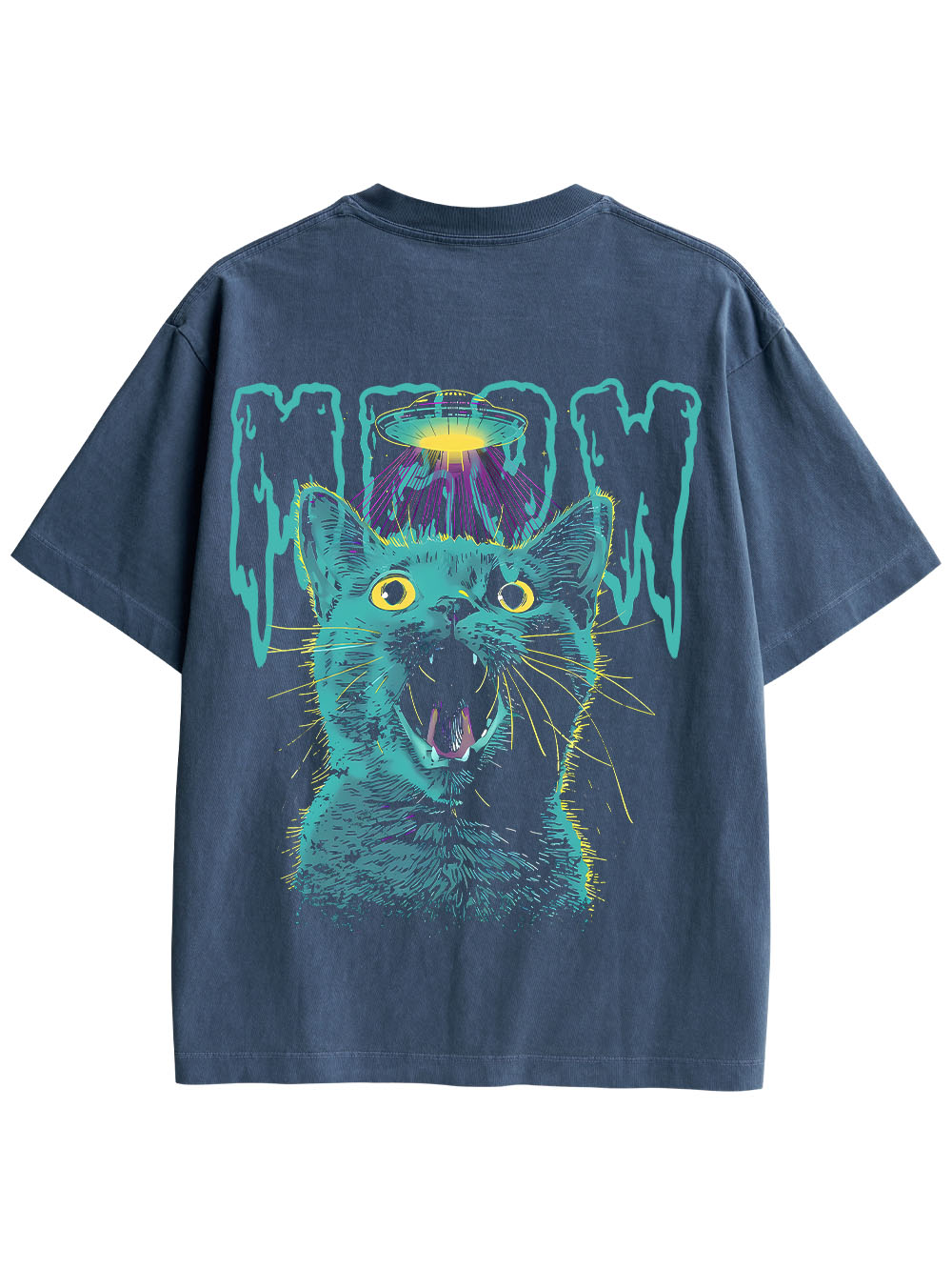 MEOWFO DOUBLE SIDED PRINT WASHED TSHIRT
