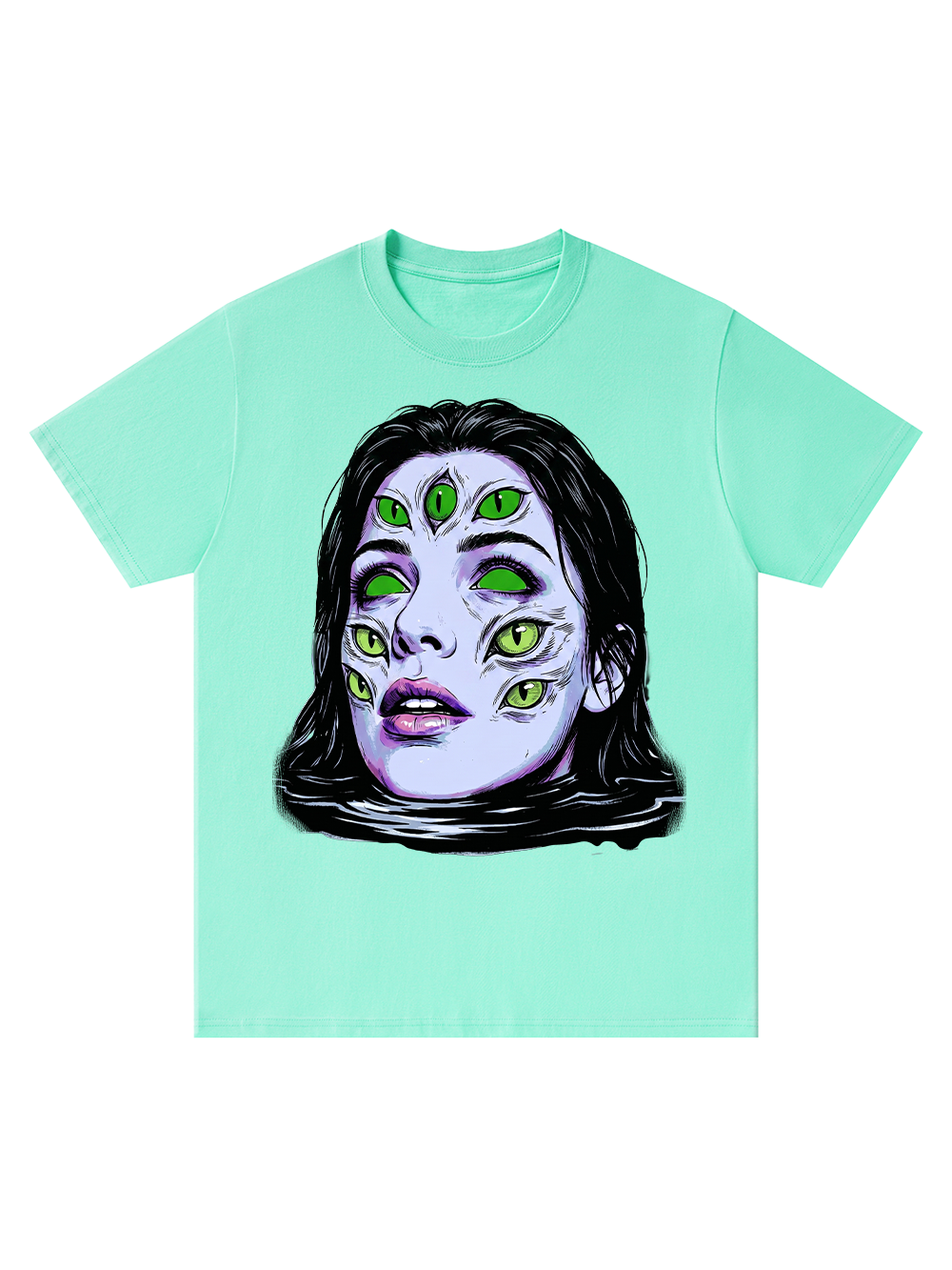 NEON GREEN EYE PSYCHEDELI CLASSIC T-SHIRT