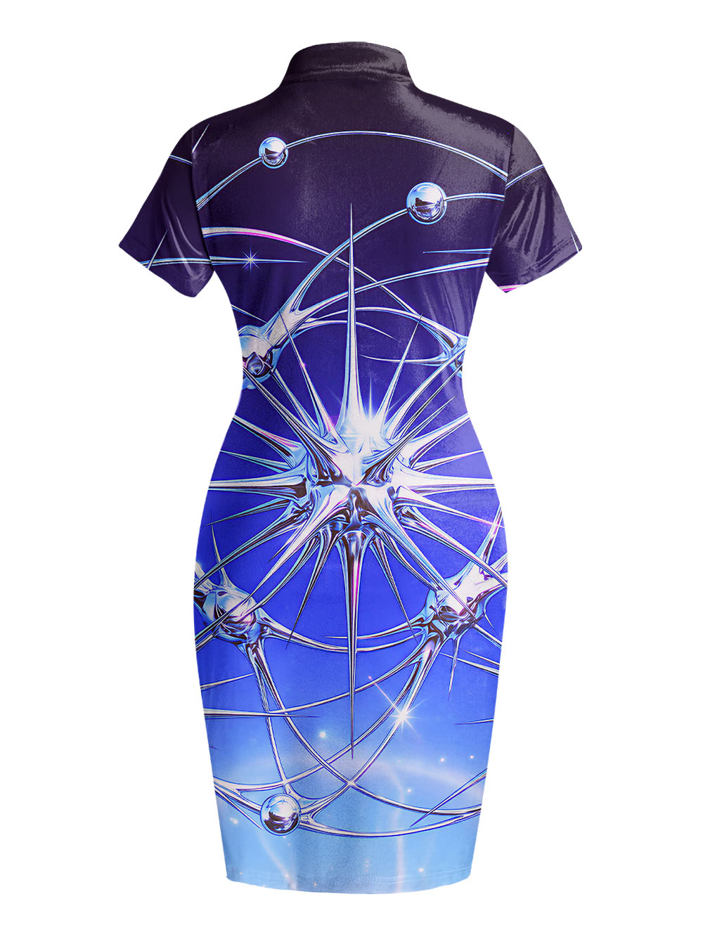 CYBER COSMOS QIPAO MINI DRESS