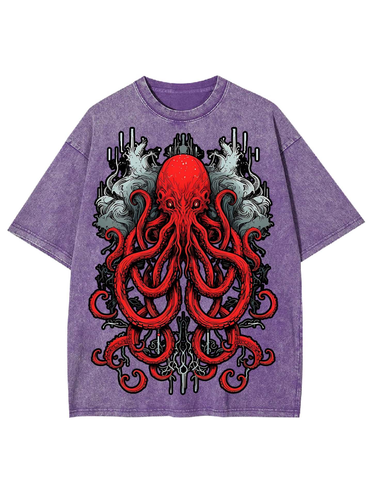 Abyssal Sea Monster Washed Tshirt-ClassyOutlaw Sale