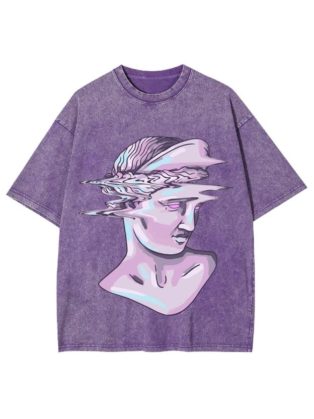 Glitched Statue Washed Tshirt