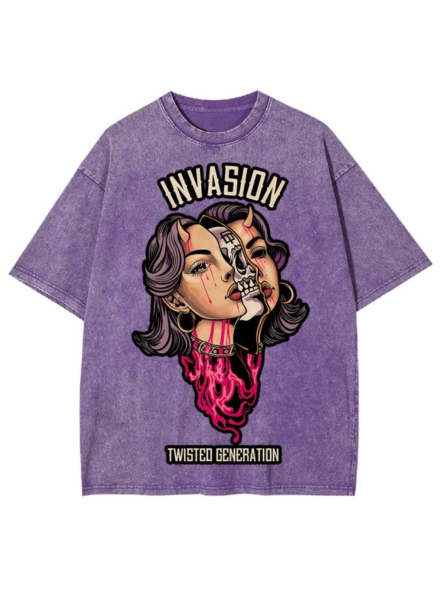 INVASION TWISTED GENERATION WASHED TSHIRT