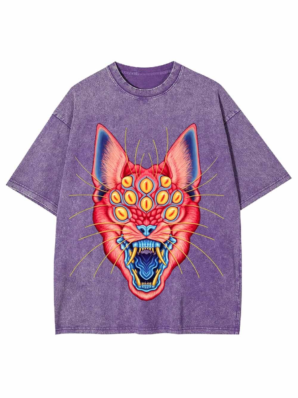 MULTI EYED PANTHER WASHED TSHIRT