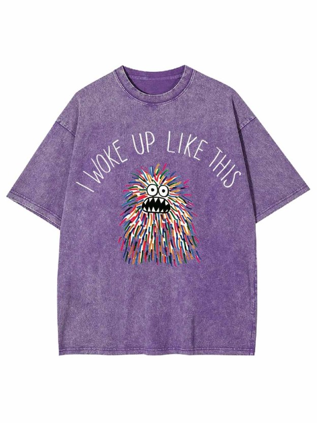 COLORFUL MONSTER WAKE UP WASHED TSHIRT