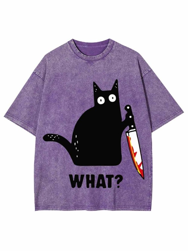 BLACK CAT CONFUSION WASHED TSHIRT