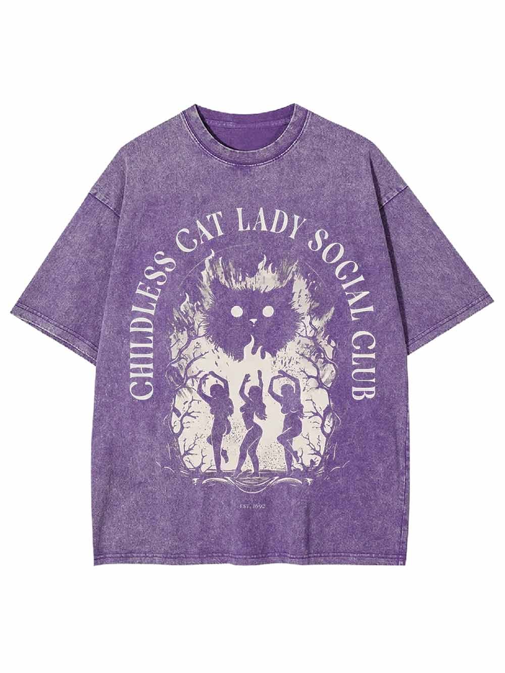 GUILLESS CAT LADY WASHED TSHIRT