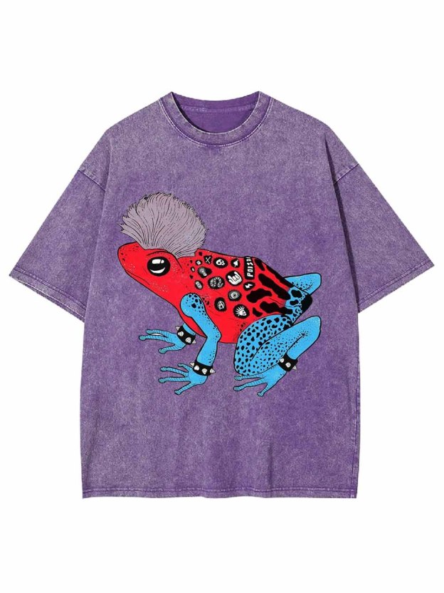 COLORFUL FROG WASHED TSHIRT