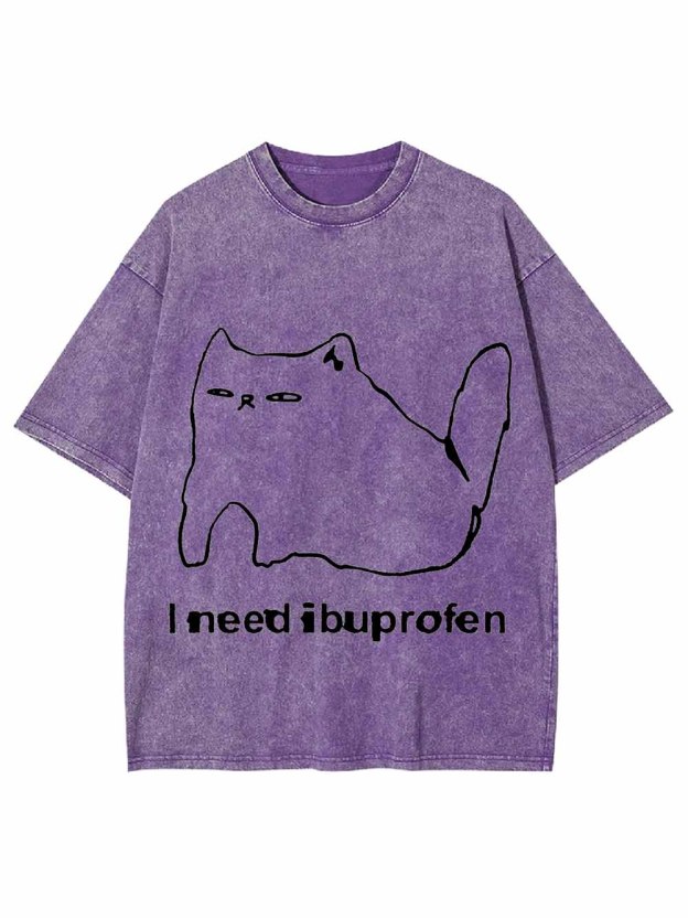 IBUPROFEN CAT WASHED TSHIRT