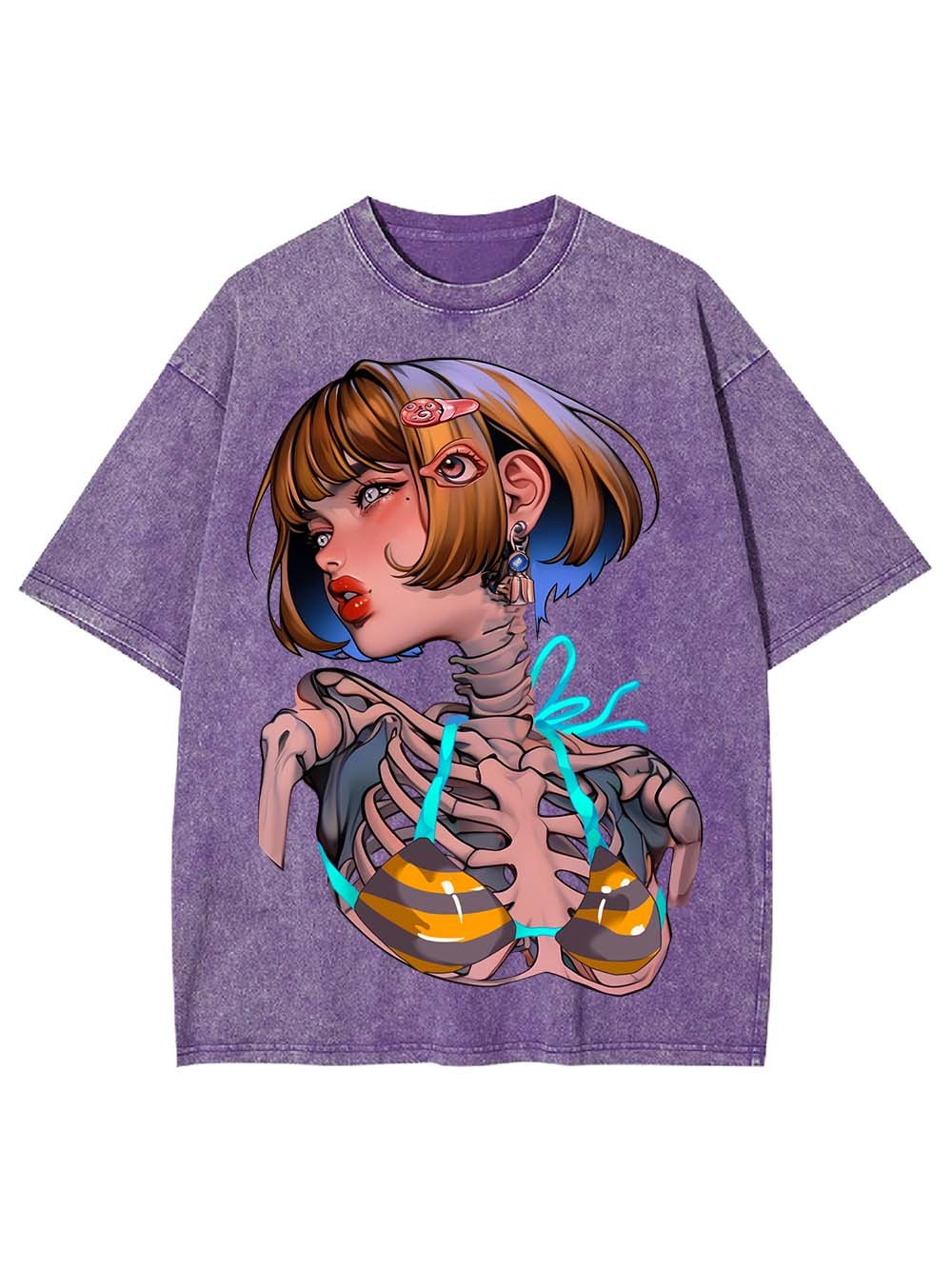 Skeleton in Stripes Washed Tshirt