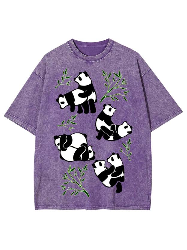 Playful Pandas and Bamboo Washed Tshirt