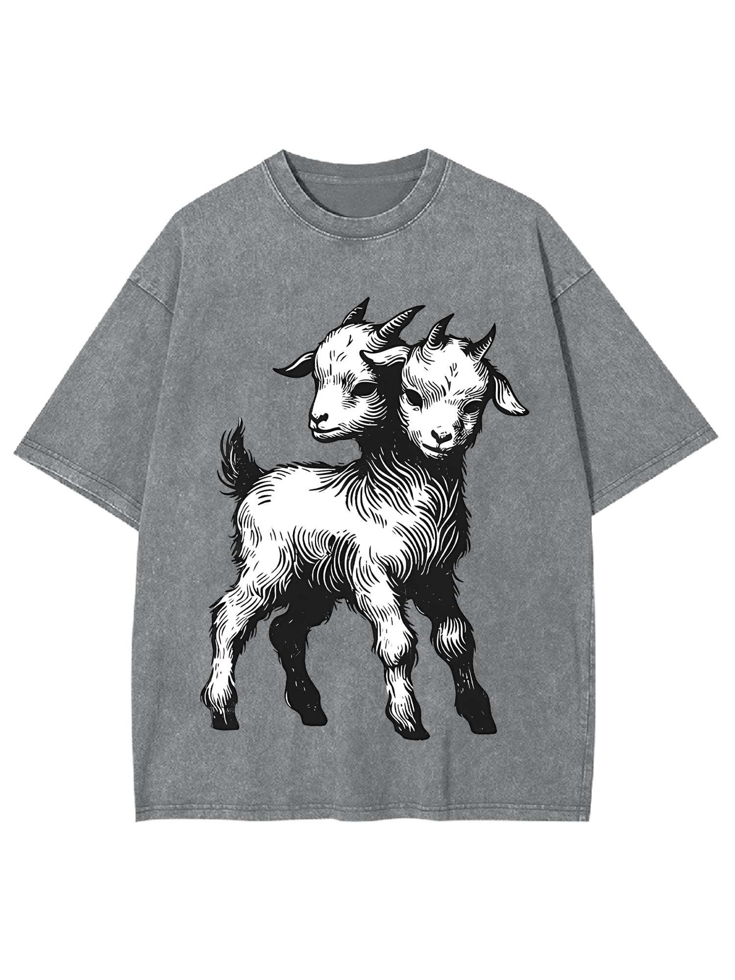 Two-Headed Goat Washed Tshirt