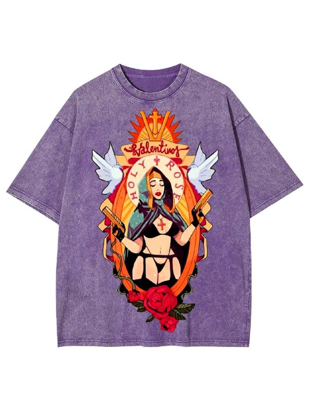 Holy Rose Rebel Washed Tshirt