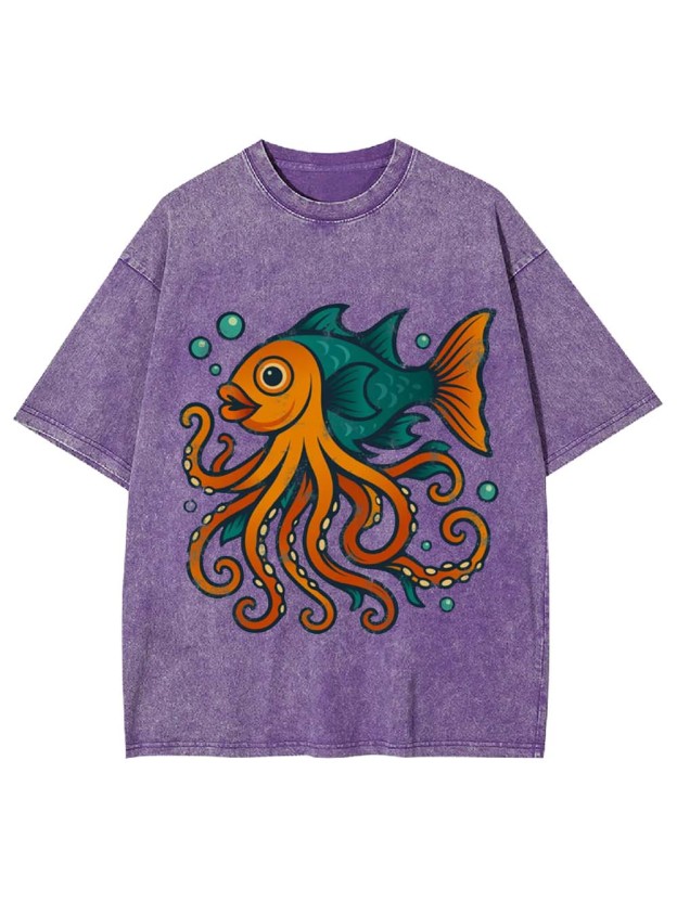 Octo-Fish Hybrid Washed Tshirt