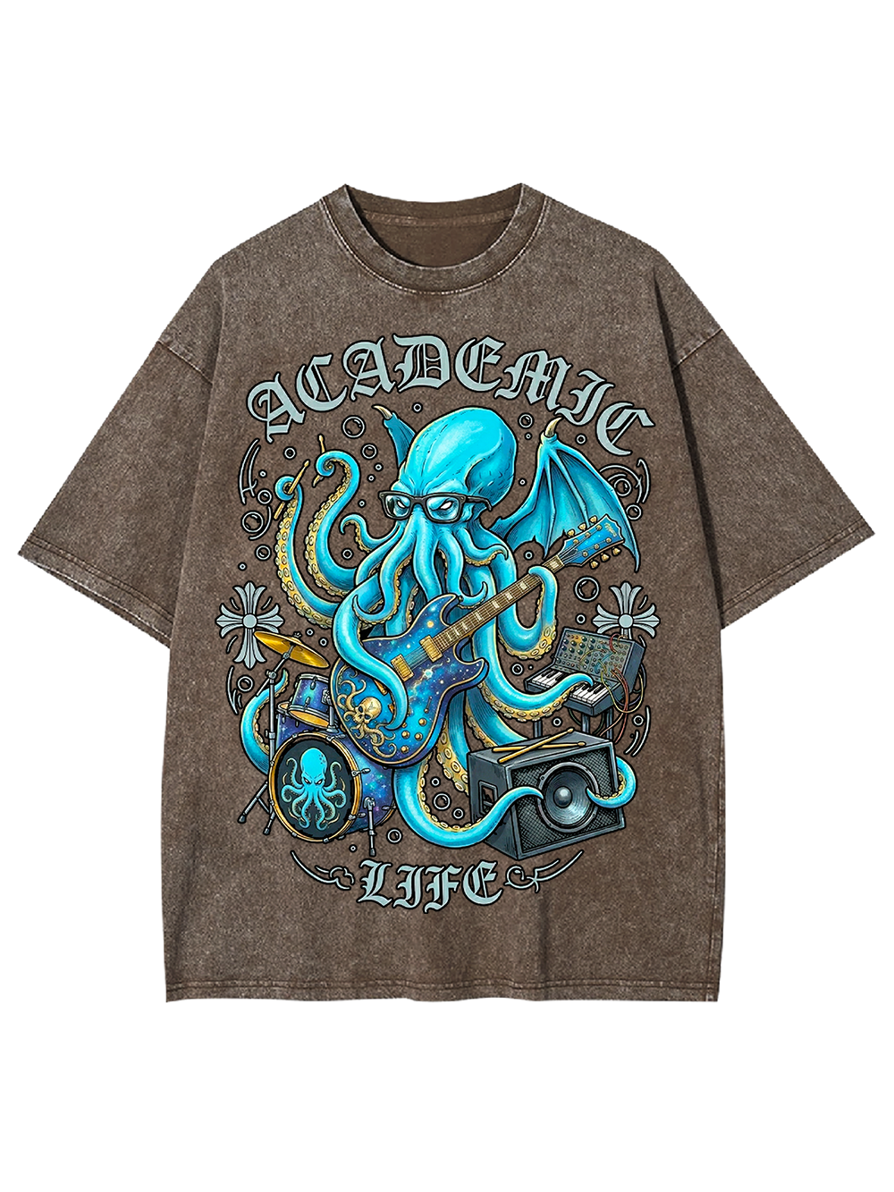 Nerdcore Kraken Washed Tshirt