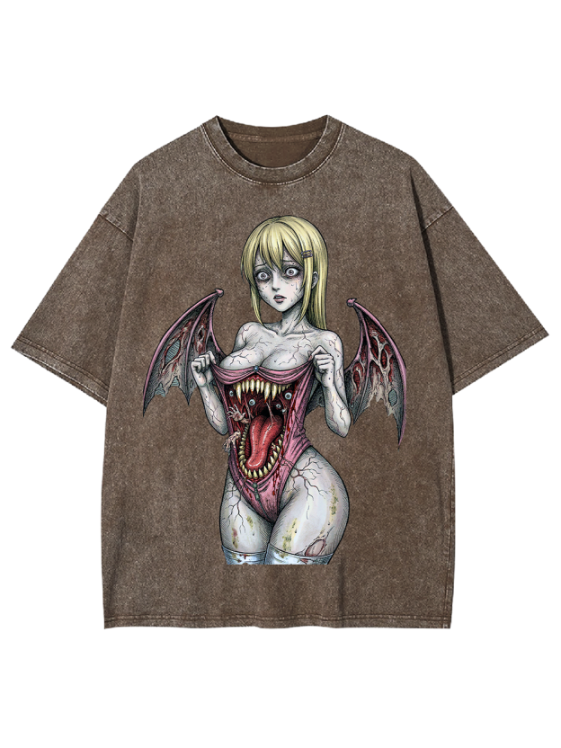 Bat Wings & Bite Washed Tshirt