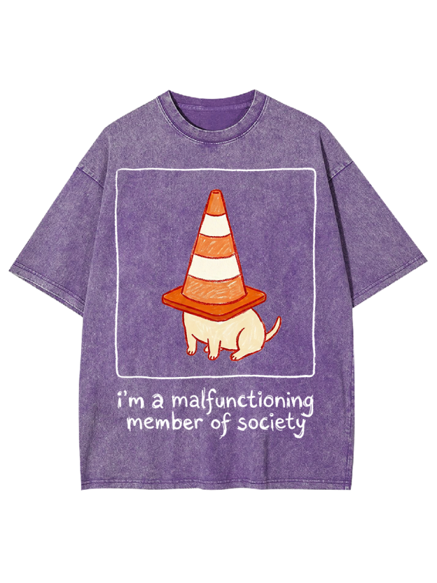 i’m a malfunctioning member of society Washed Tshirt