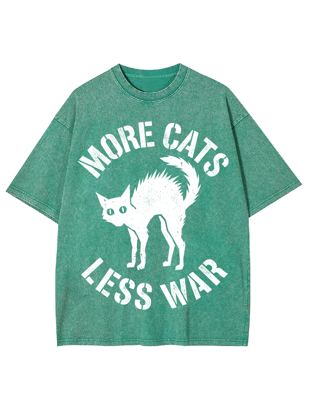 MORE CATS LESS WAR Washed Tshirt