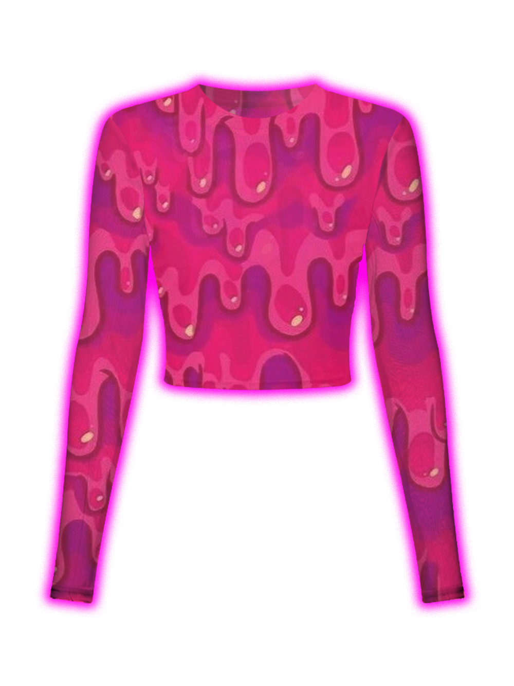 Hot Melt Pink Liquid Drip Mesh Top