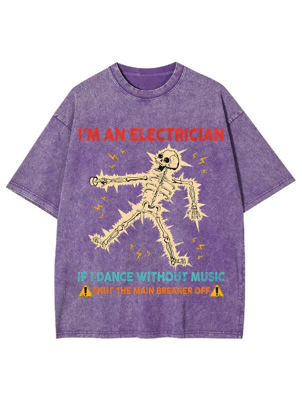 Electrician's Warning Washed Tshirt