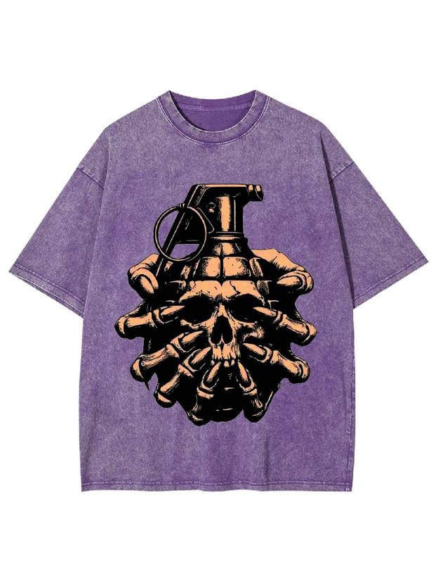 Skull Grenade Washed Tshirt
