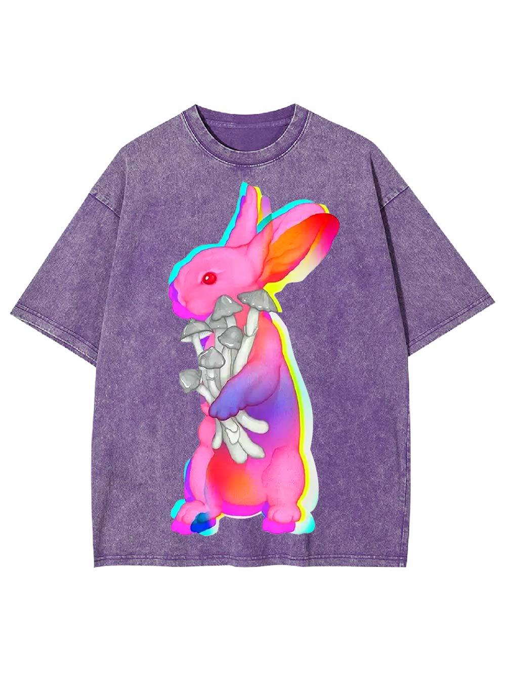 Psychedelic Bunny Washed Tshirt