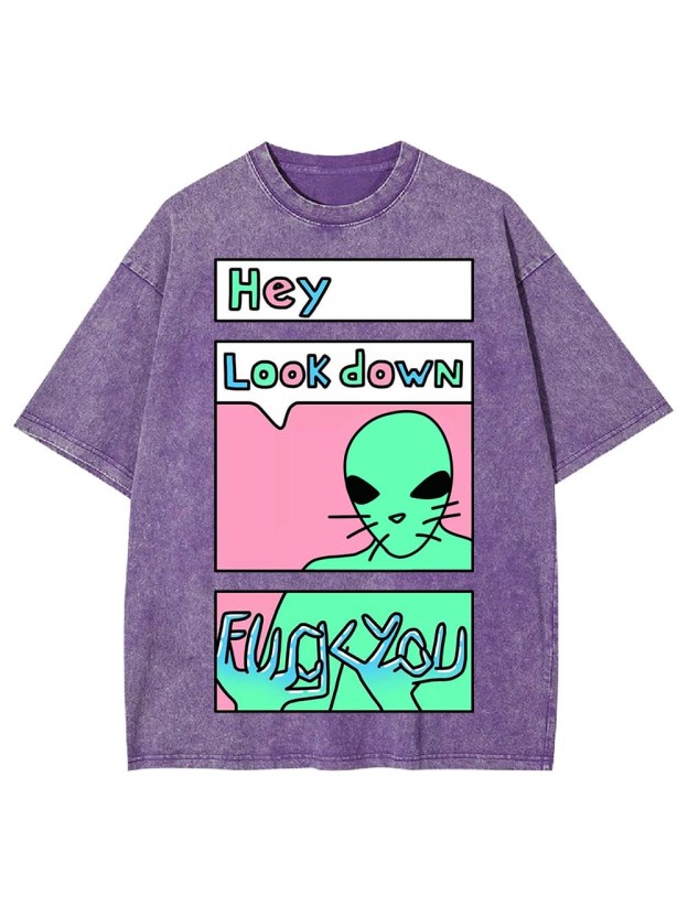 HEY LOOK DOWN WASHED TSHIRT
