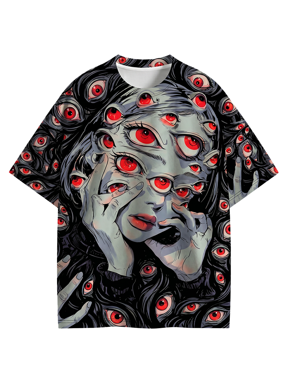 Thousand Eyes Gaze Eco Oversized Graphic Tees