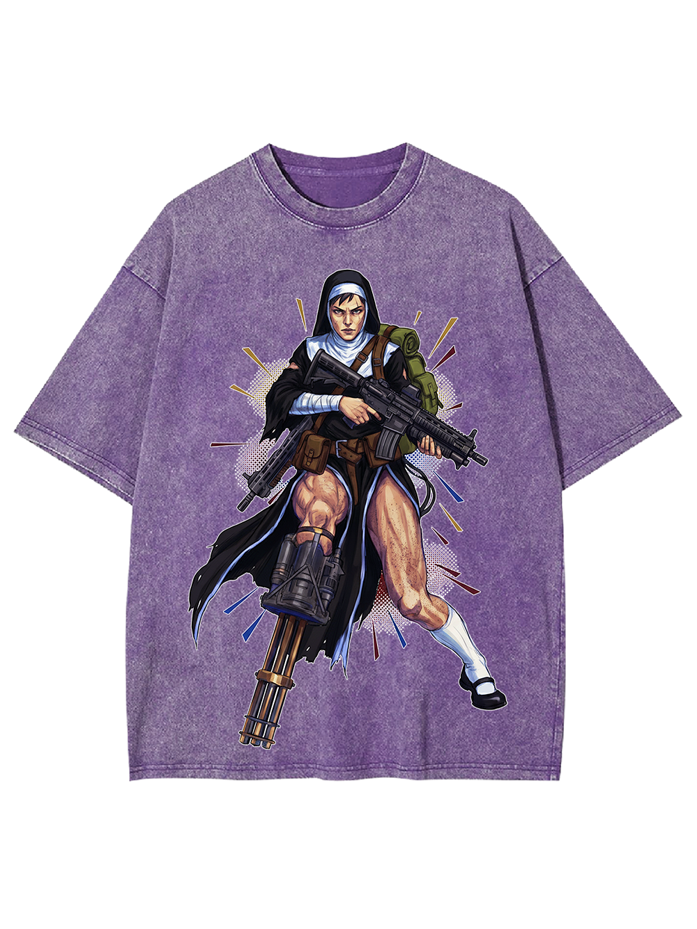 Armed Nun Cyber Washed Tshirt