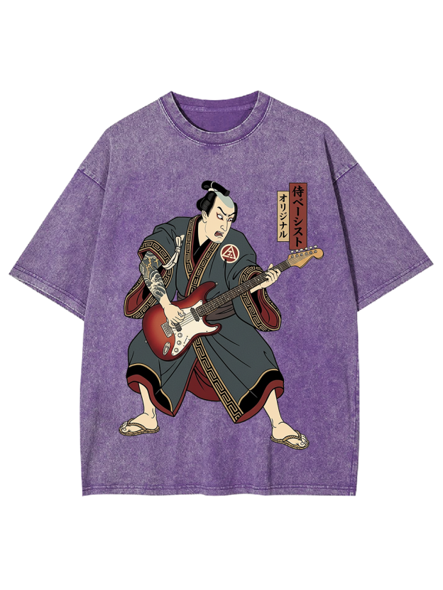 Samurai Rocker Japanese Ukiyo-e Washed Tshirt