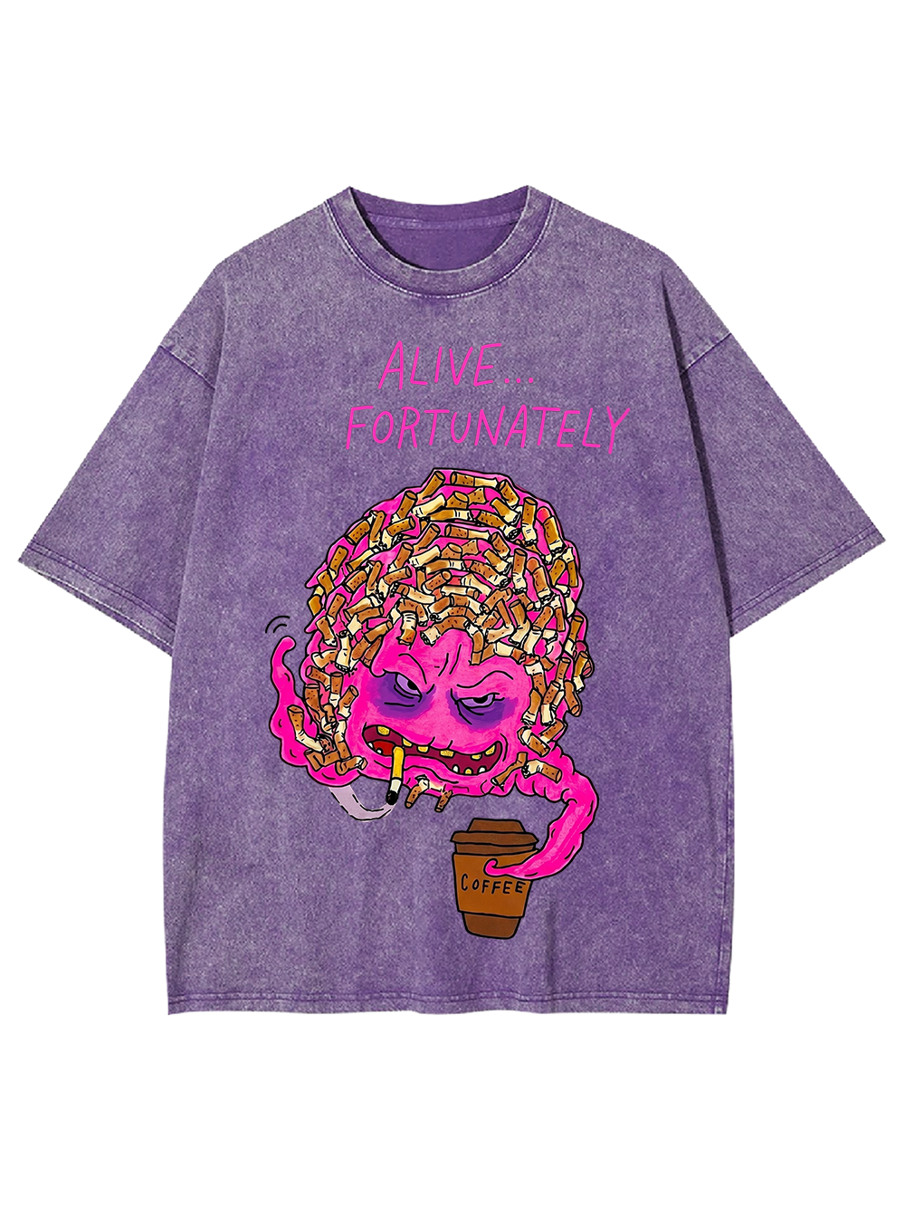 ALIVE FORTUNATELY Washed Tshirt